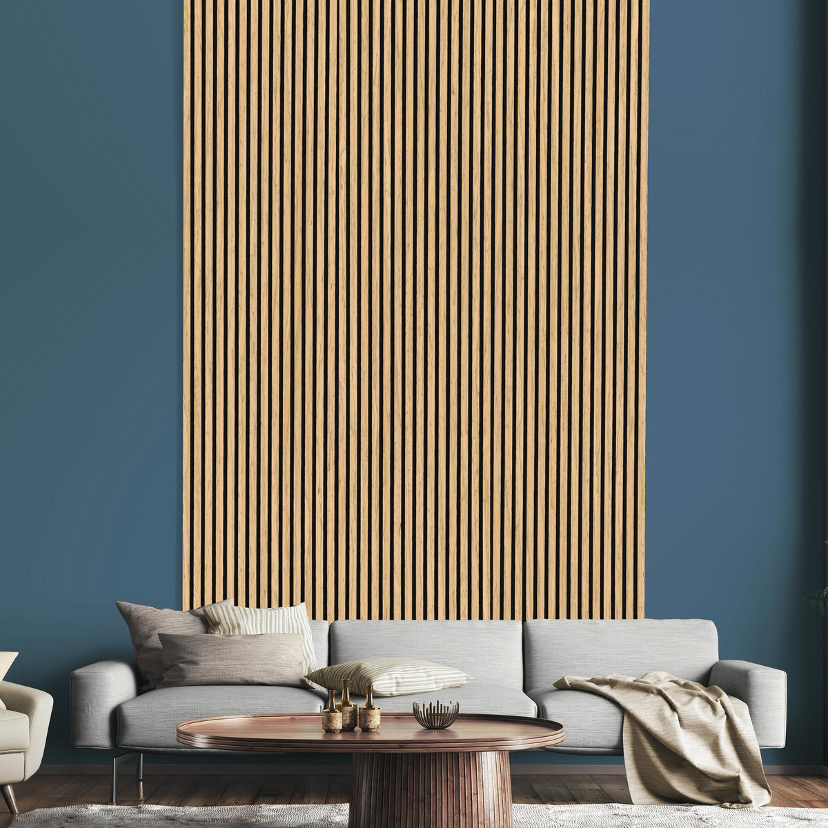 AKUSTIKPANEEL Gerecon furniert 57.25/1.9/267 cm  - Eichefarben, KONVENTIONELL, Holz/Textil (57.25/1.9/267cm)
