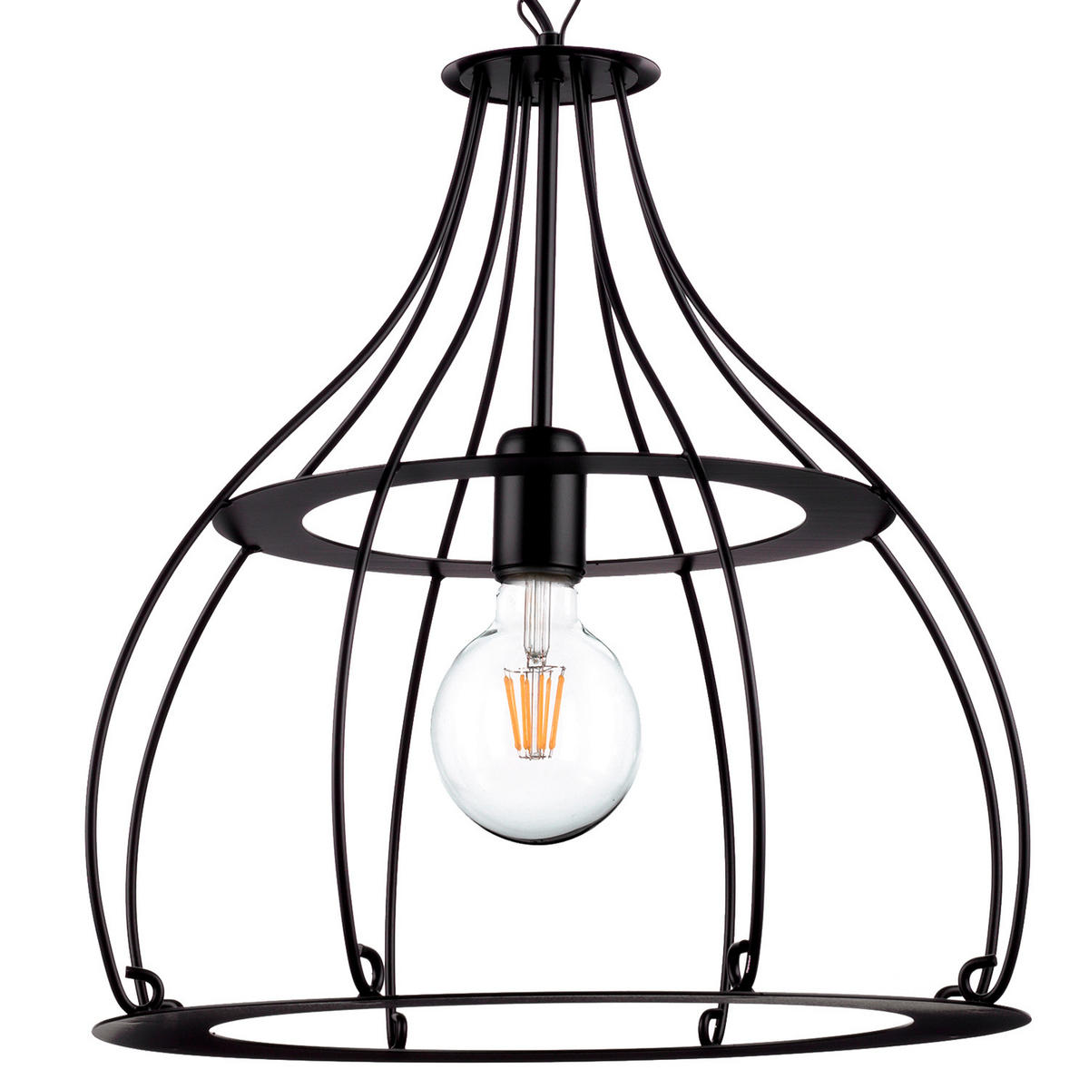 HÄNGELEUCHTE 40/90 cm   - Schwarz, KONVENTIONELL, Metall (40/90cm)