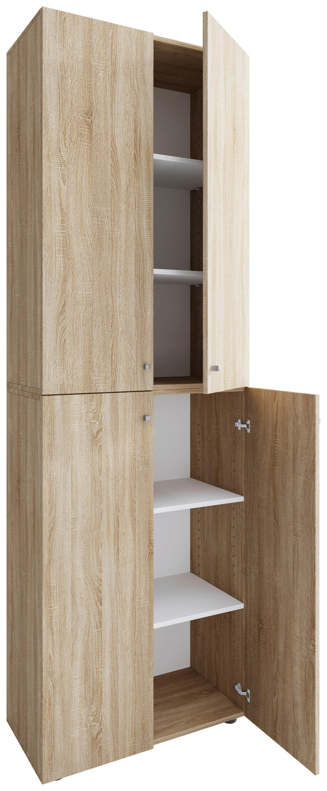 SCHUHSCHRANK Lona  in 70/220/40 cm  - Silberfarben/Schwarz, Design, Holzwerkstoff/Kunststoff (70/220/40cm) - MID.YOU
