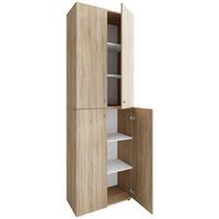 SCHUHSCHRANK Lona  in 70/220/40 cm  - Silberfarben/Schwarz, Design, Holzwerkstoff/Kunststoff (70/220/40cm) - MID.YOU