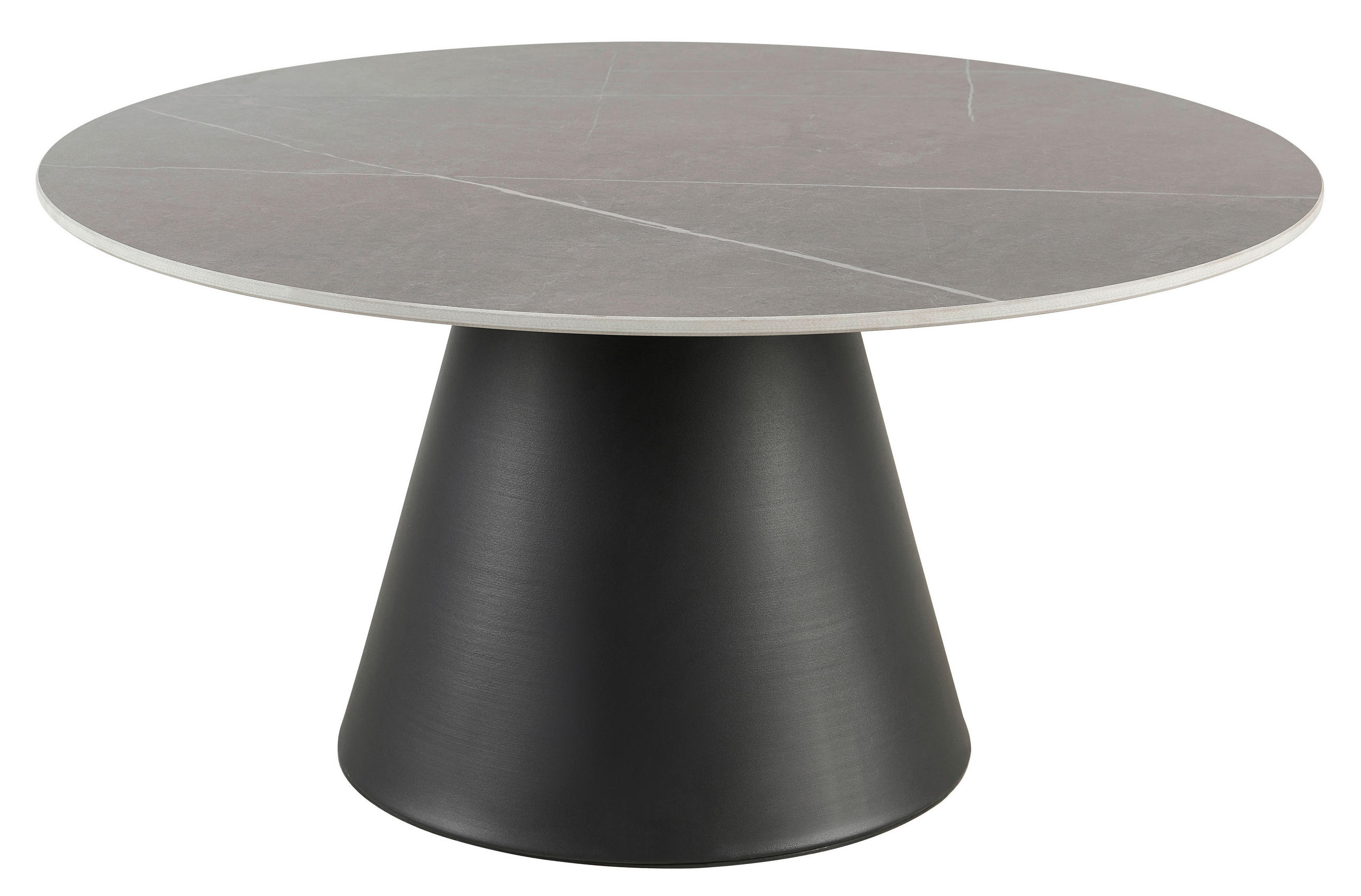 COUCHTISCH rund Grau, Schwarz  - Schwarz/Grau, Design, Keramik/Metall (80/39/80cm) - MID.YOU