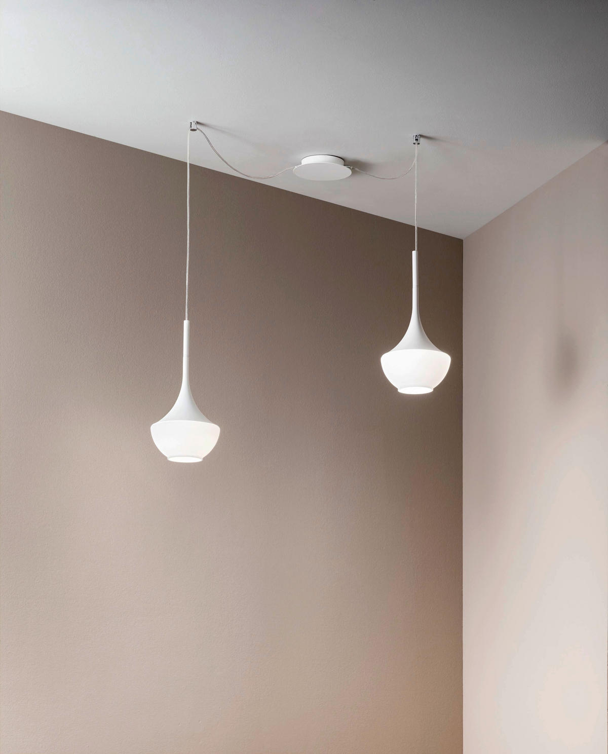 PENDELLEUCHTE 700/350 cm  - Weiß, Design, Glas/Metall (700/350cm) - Fabas Luce