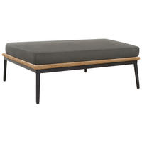 LOUNGEHOCKER  - Anthrazit/Teakfarben, Basics, Holz/Textil (90/38/72cm)