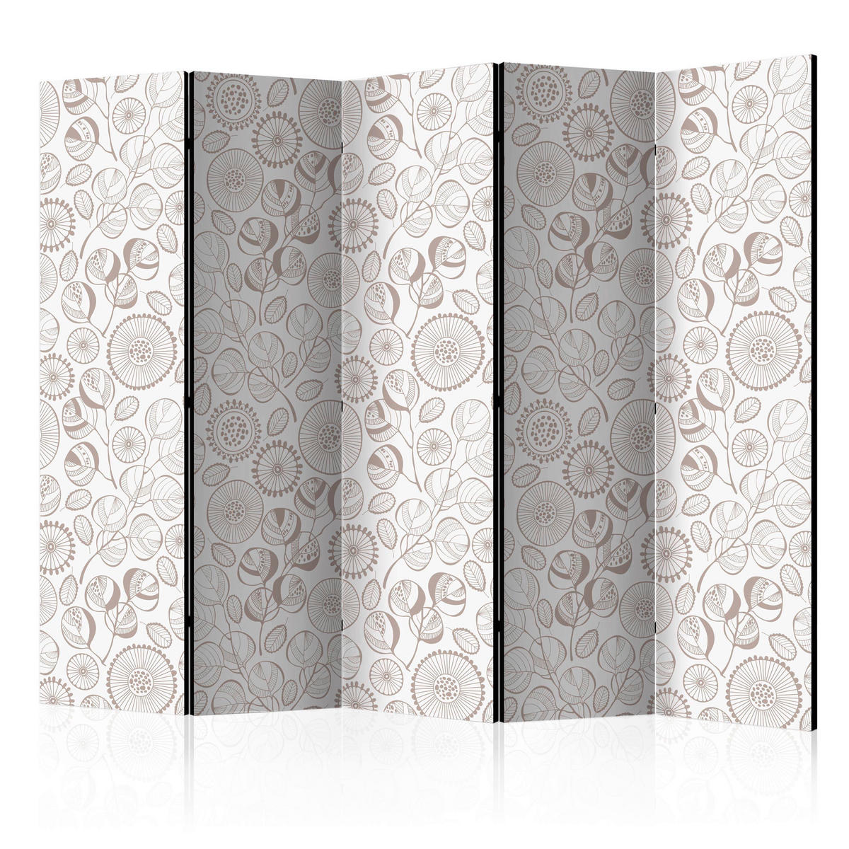 SKÄRMVÄGG  i trä, textil  beige, greige  - beige/greige, Basics, trä/textil (225/172/3cm) - artgeist