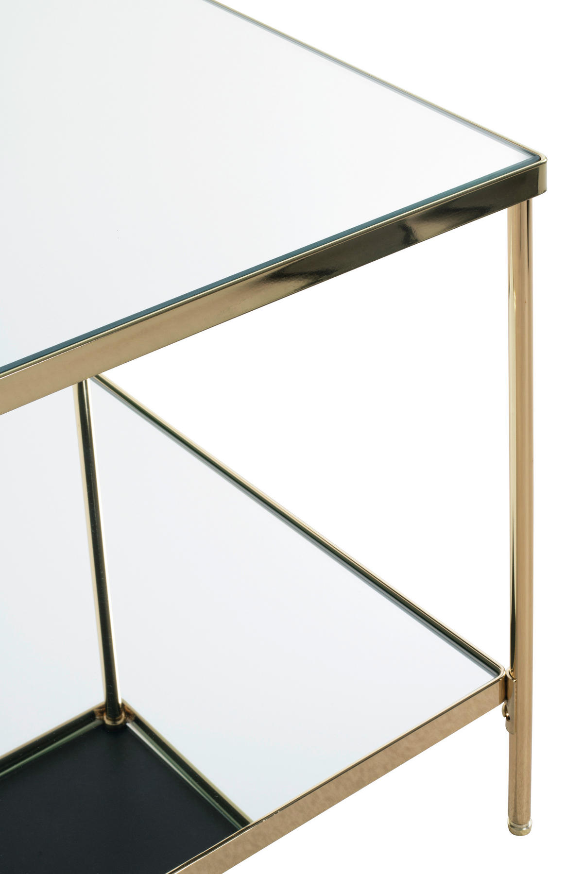 BEISTELLTISCH 45/45/46 cm Messingfarben quadratisch  - Messingfarben, Trend, Glas/Metall (45/45/46cm)