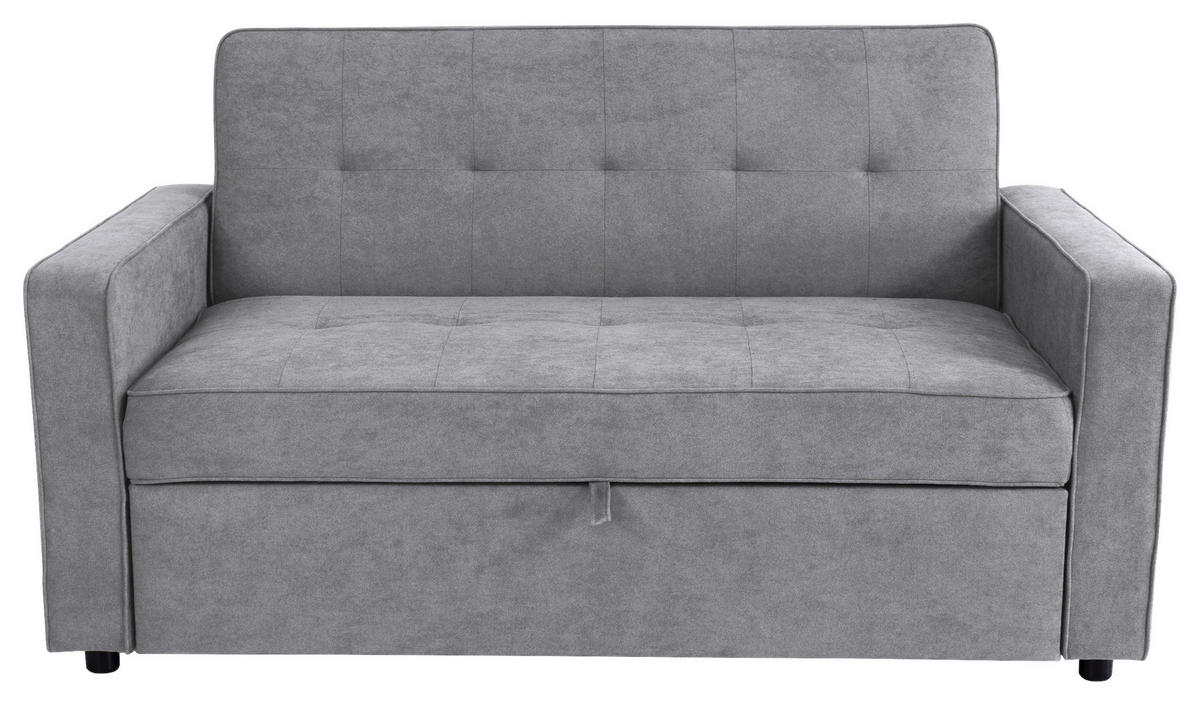 SCHLAFSOFA Flachgewebe Grau  - Grau, Trend, Textil (162/90/89cm) - Livetastic