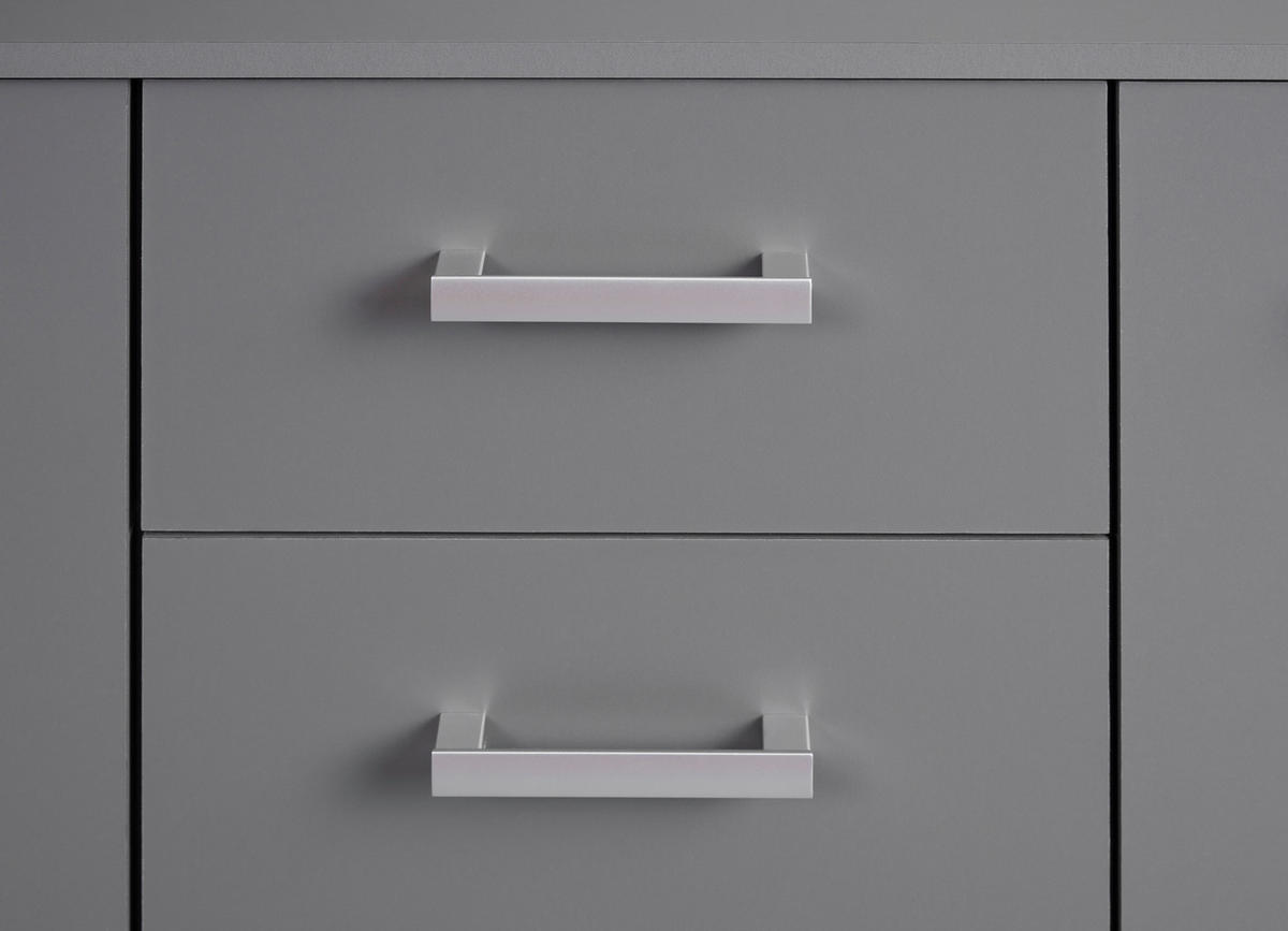 KOMMODE  in  - Silberfarben/Graphitfarben, Basics, Holzwerkstoff/Metall (119,20/40/91,5cm) - MID.YOU