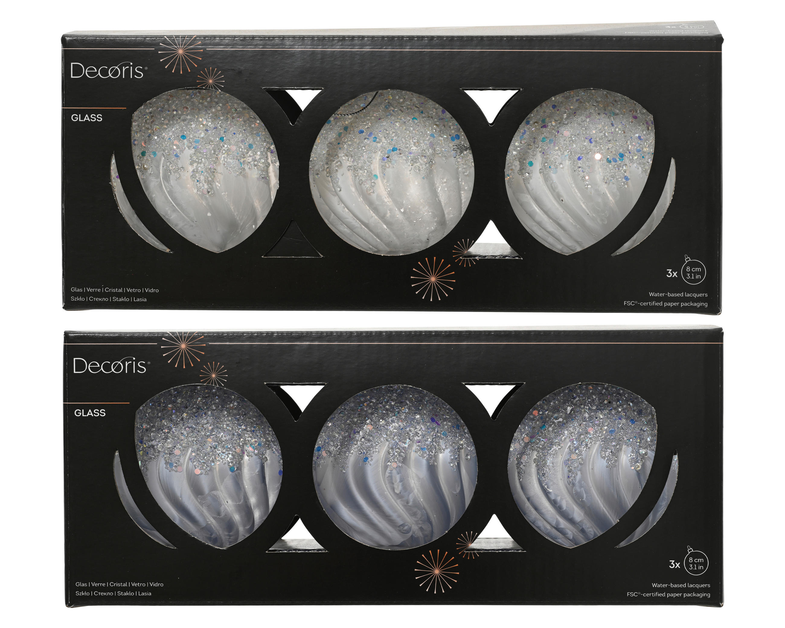CHRISTBAUMKUGEL 8/8/8 cm  - Multicolor, Basics, Glas (8/8/8cm)