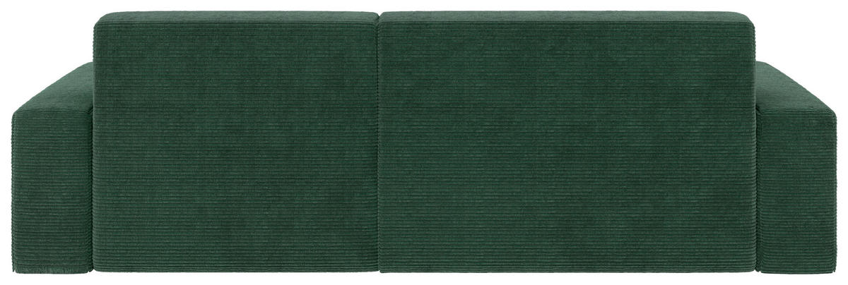 ECKSOFA in Cord Dunkelgrün  - Dunkelgrün/Schwarz, Modern, Kunststoff/Textil (246/162cm) - Trendmanufaktur