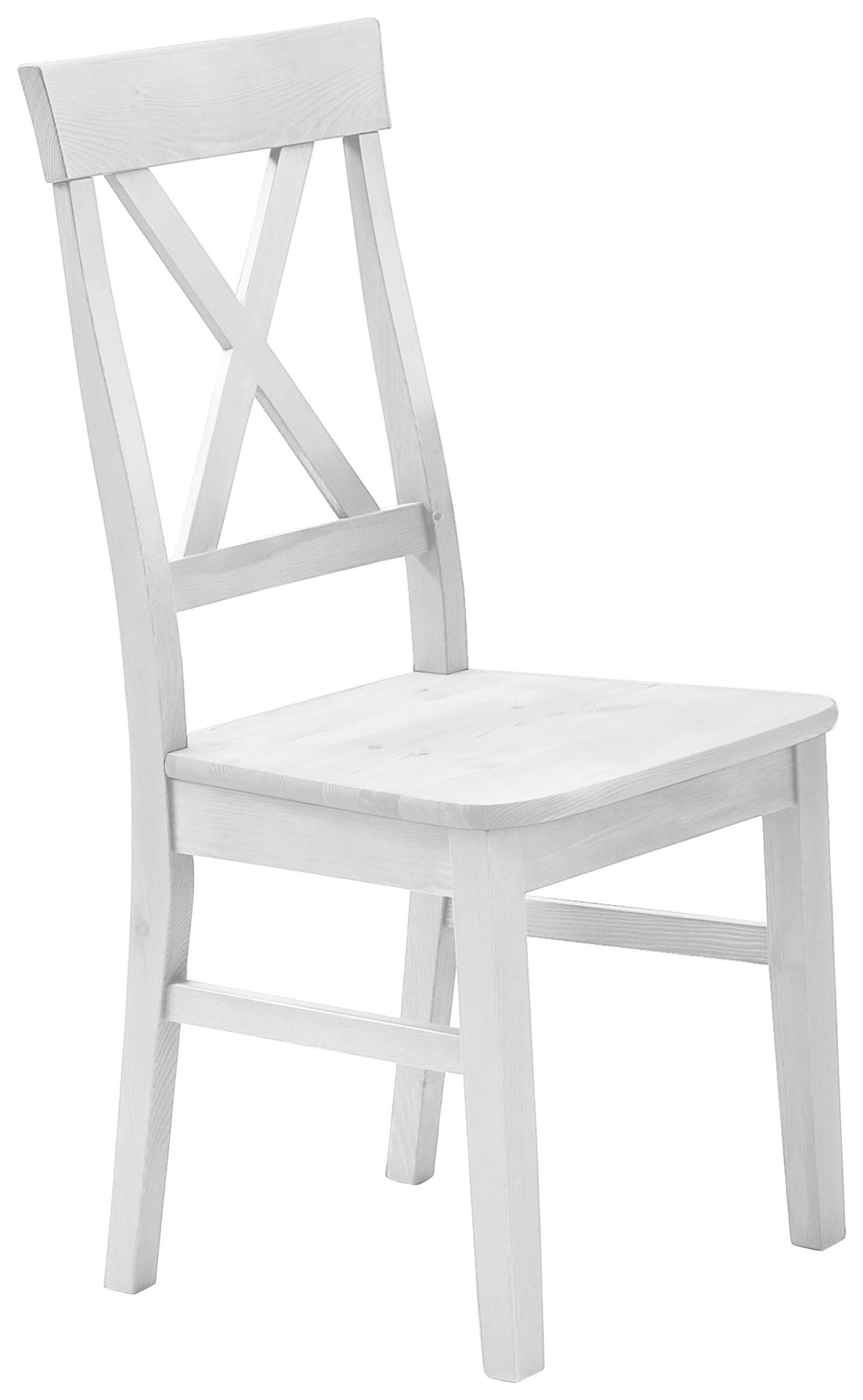 STUHL Weiß Kiefer massiv  - Weiß, ROMANTIK / LANDHAUS, Holz (45/94/43cm) - Boxxx