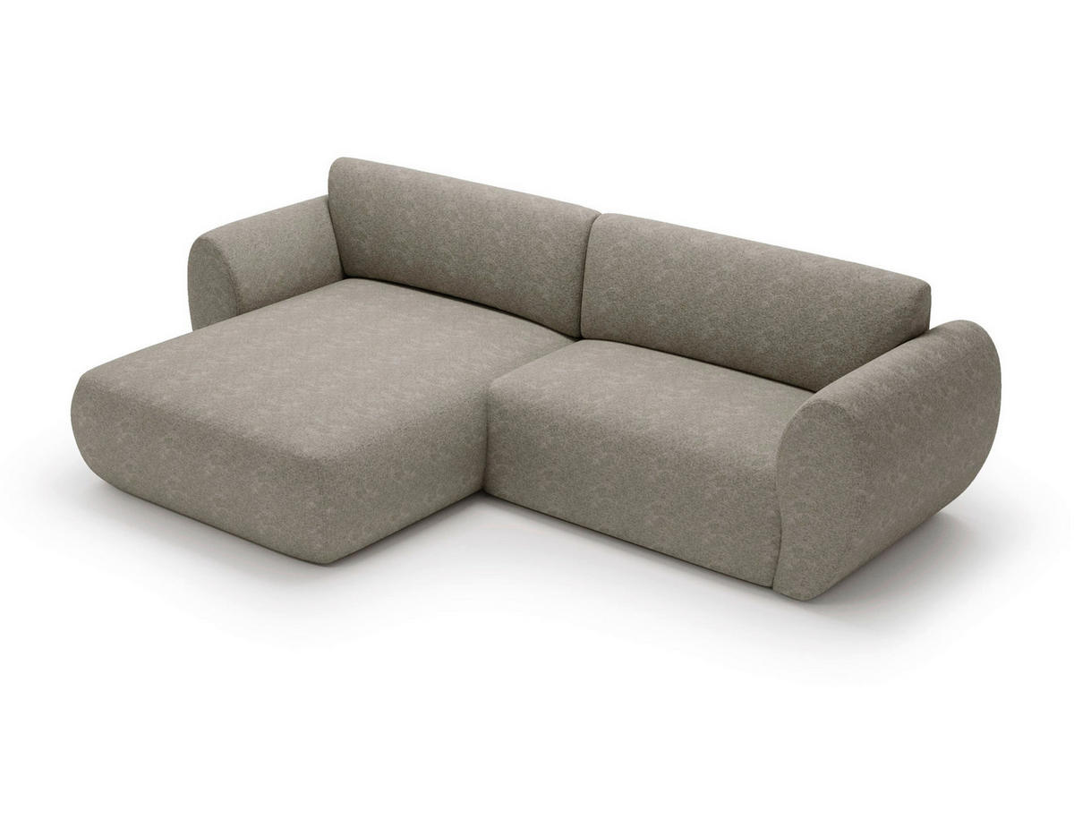ECKSOFA SOLIS in Chenille Taupe  170/288 cm  - Taupe/Schwarz, Design, Kunststoff/Textil (170/288cm) - Livetastic