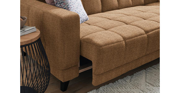 ECKSOFA in Webstoff Braun 302/216 cm - Schwarz/Braun, Design, Holz/Textil (302/216cm) - Xora