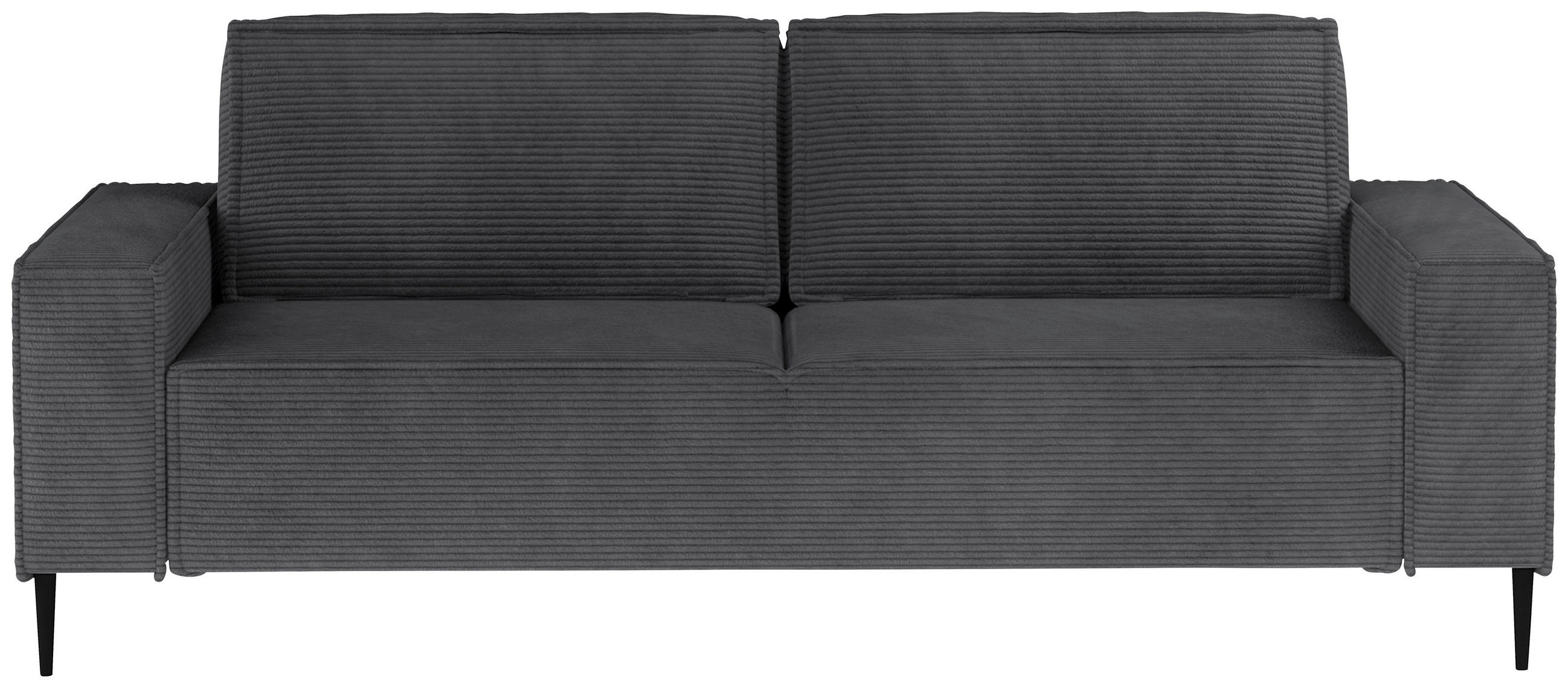 BÄDDSOFFA i vävt tyg mörkgrå  - mörkgrå/svart, Design, metall/textil (240/89/103cm) - MID.YOU