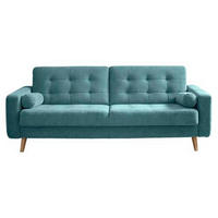 SCHLAFSOFA in Mikrovelours Grün  - Schlammfarben/Eichefarben, Modern, Holz/Holzwerkstoff (222/86/90cm) - MID.YOU