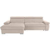 ECKSOFA in Velours Beige  - Beige/Silberfarben, Design, Holz/Textil (183/292cm) - Livetastic