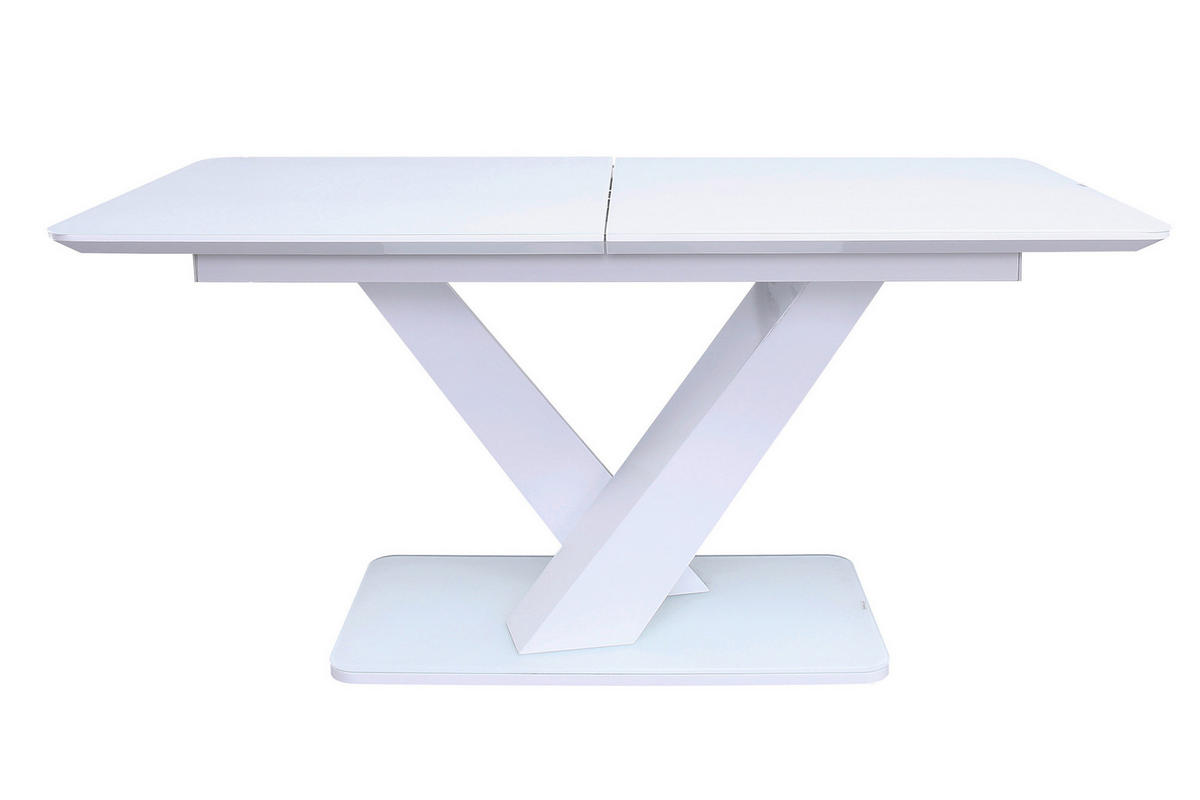 ESSTISCH in Glas, Holzwerkstoff 160-200/90/77 cm  - Weiß, MODERN, Glas/Holzwerkstoff (160-200/90/77cm) - Livetastic
