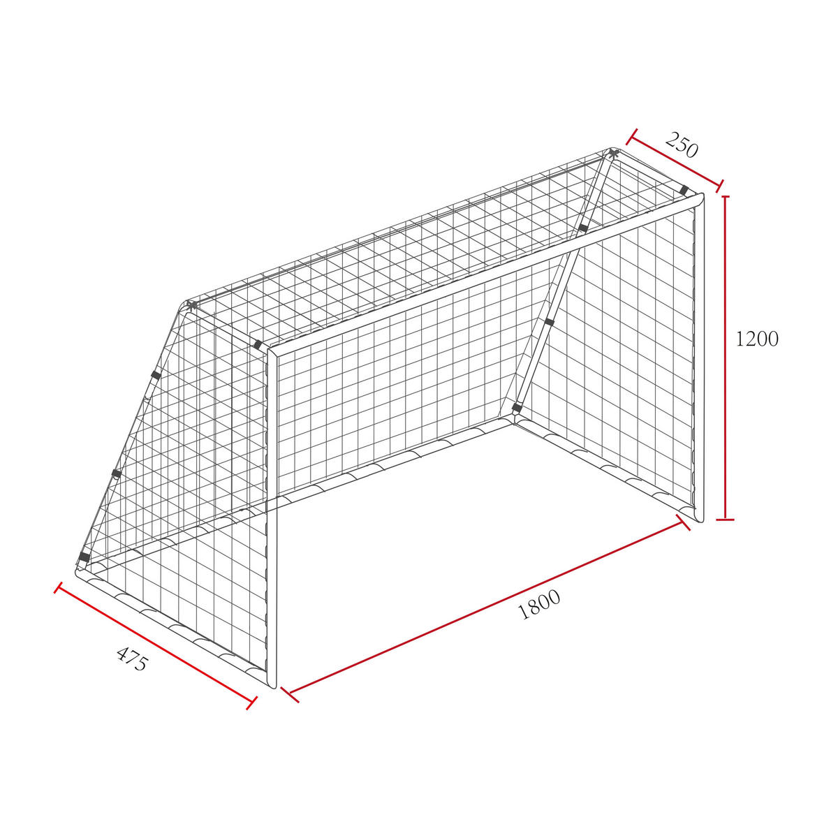 FUßBALLTOR - Anthrazit, KONVENTIONELL, Kunststoff/Metall (60/120/180cm) - Ambia Garden