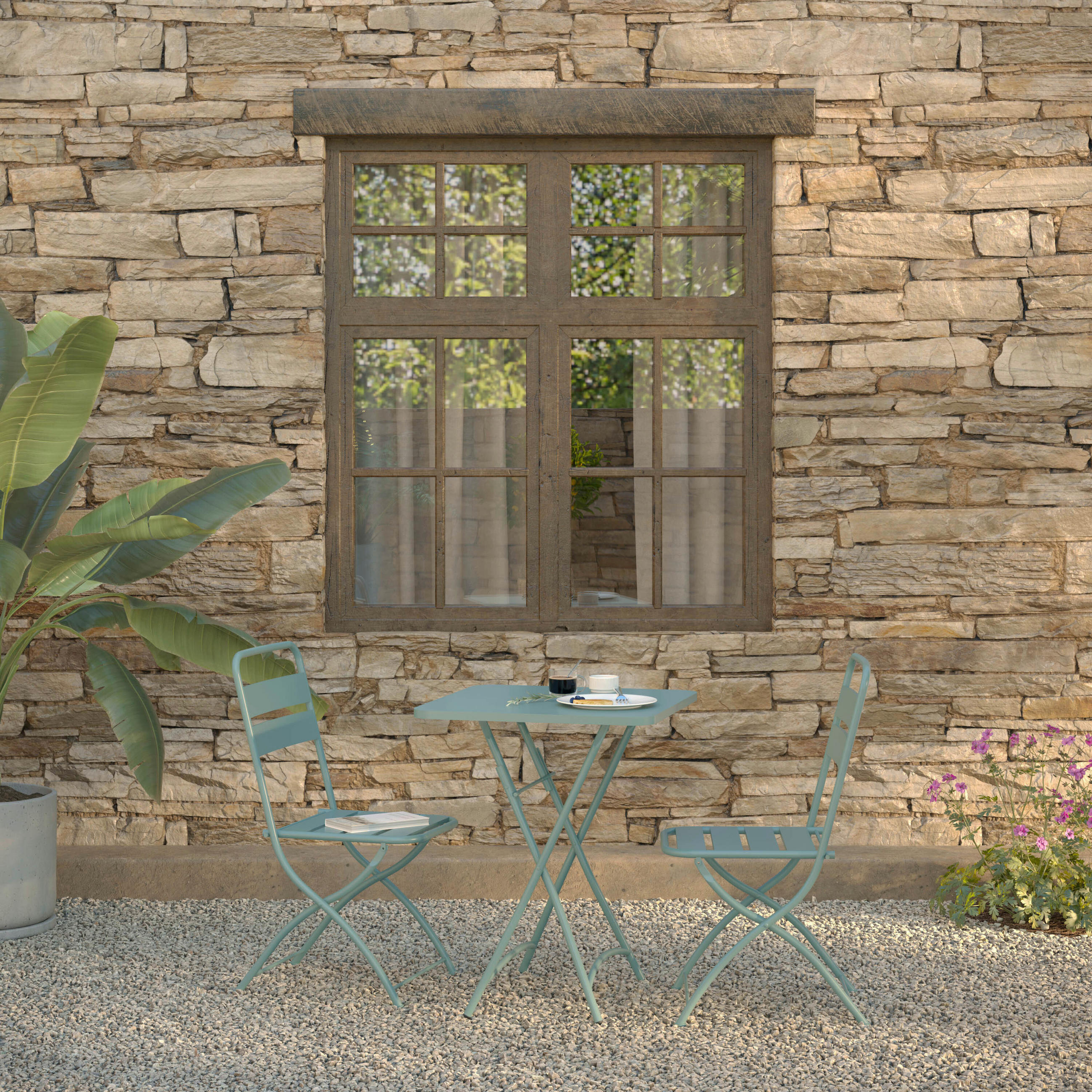 BALKONSET   - Blau, LIFESTYLE, Metall (60/87,5/60cm) - Gardenson