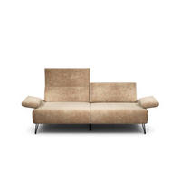 2,5-SITZER in Samt Sandfarben  - Sandfarben/Schwarz, Design, Textil/Metall (204-234/85/86-94cm) - SENSOO