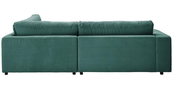 ECKSOFA  in Cord Grün  265/224 cm  - Schwarz/Grün, Design, Kunststoff/Textil (265/224cm) - Hom`in