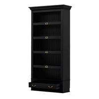 REGAL Pinie massiv Schwarz  - Schwarz/Bronzefarben, LIFESTYLE, Holz/Metall (117/238,5/46,5cm) - Livetastic