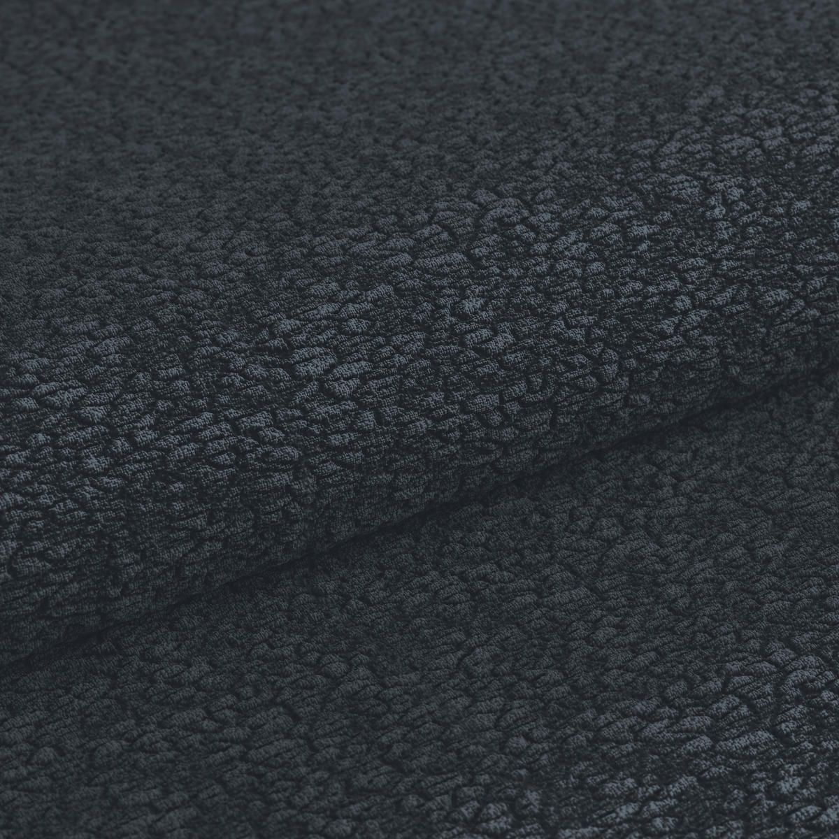 ECKSOFA Chenille Dunkelblau  - Schwarz/Dunkelblau, Trend, Kunststoff/Textil (280/178cm) - MID.YOU