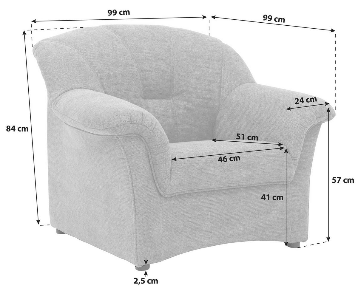 SESSEL Mikrofaser Dunkelgrau    - Dunkelgrau/Schwarz, KONVENTIONELL, Kunststoff/Textil (99/84/82cm) - MID.YOU