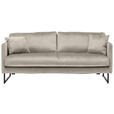 2,5-SITZER in Samt Taupe - Taupe/Schwarz, Design, Textil/Metall (180/78/84cm) - Carryhome