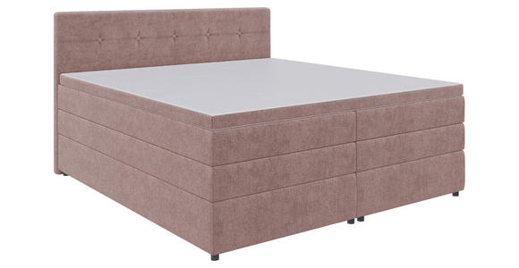 BOXSPRINGBETT 200/200 cm  in Hellrot  - Hellrot/Schwarz, KONVENTIONELL, Kunststoff/Textil (200/200cm) - Carryhome