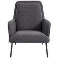 SESSEL in Flachgewebe Anthrazit  - Anthrazit/Schwarz, Design, Textil/Metall (73/85/96cm) - Johann Jakob