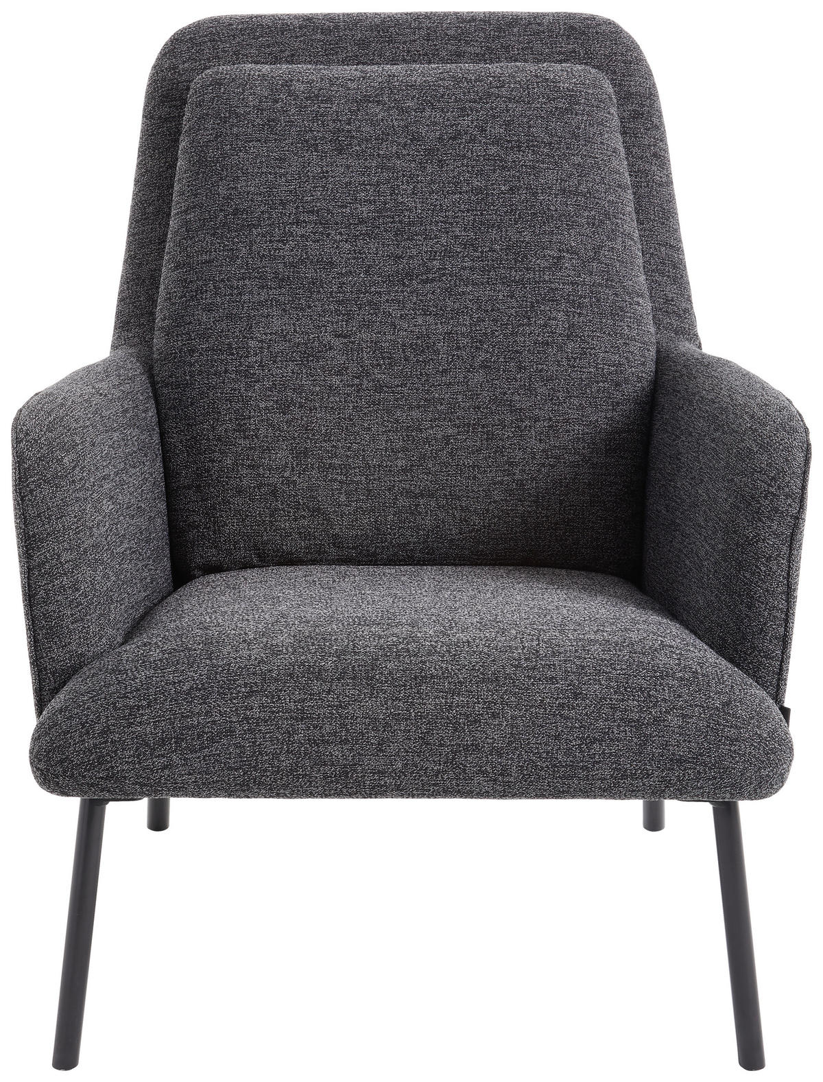 SESSEL in Flachgewebe Anthrazit  - Anthrazit/Schwarz, Design, Textil/Metall (73/85/96cm) - Johann Jakob