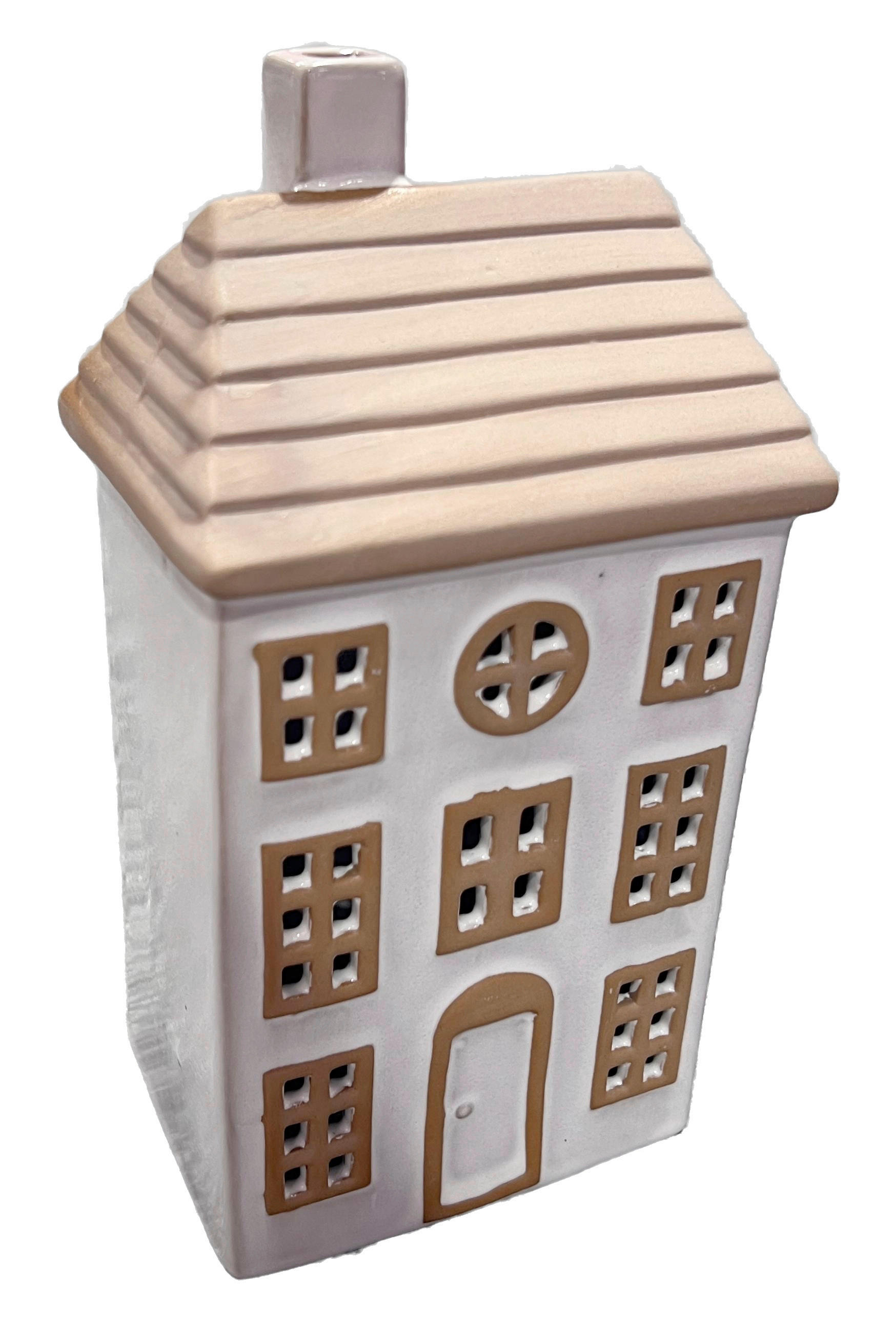 DEKORAČNÝ DOMČEK - biela/prírodná farba, Trend, keramika (11,3/20,3/8,3cm) - X-Mas