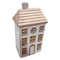 DEKORAČNÝ DOMČEK - biela/prírodná farba, Trend, keramika (11,3/20,3/8,3cm) - X-Mas