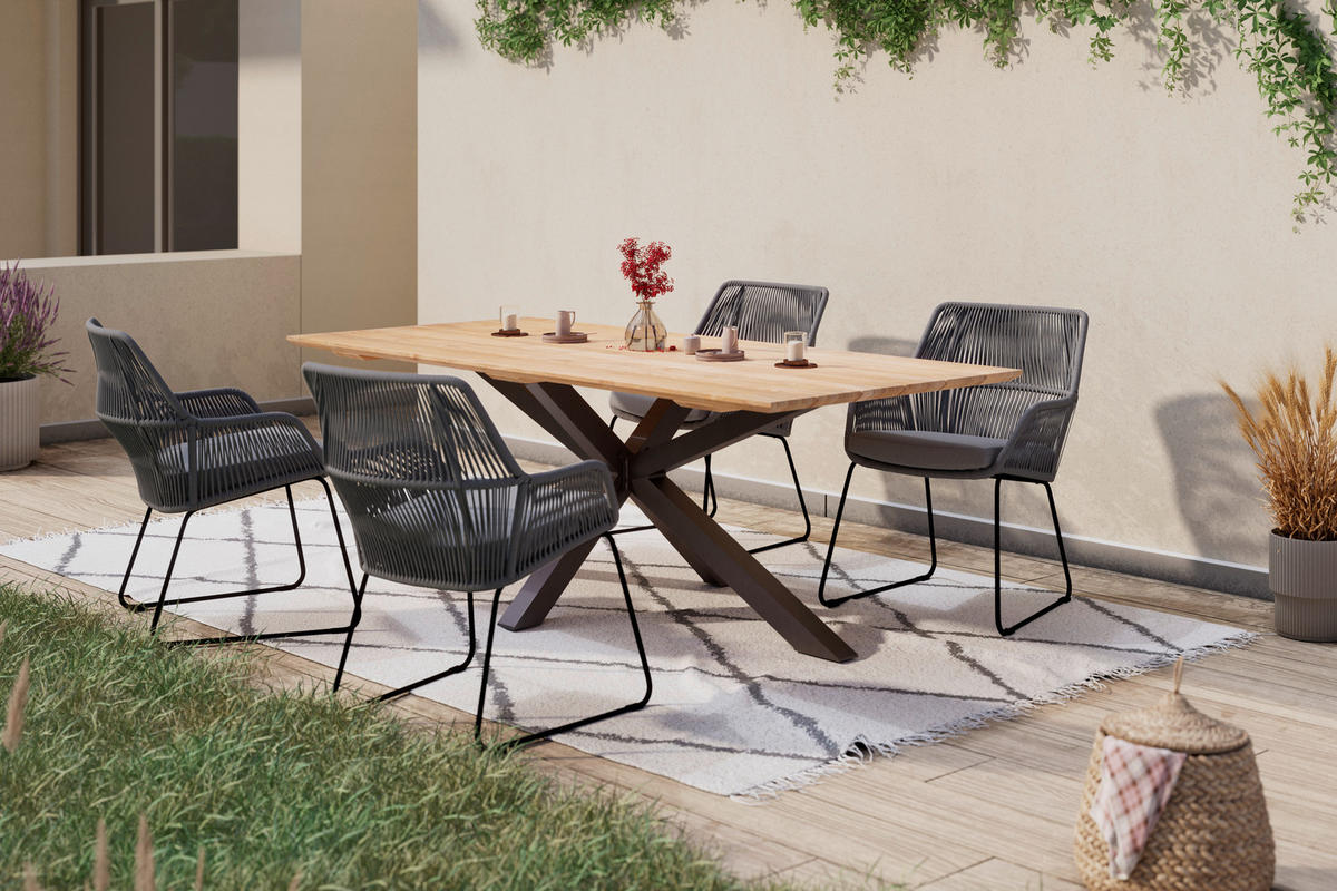 GARTENSESSEL - Schwarz/Weiß, MODERN, Kunststoff/Textil (59/87/68cm) - Ambia Garden