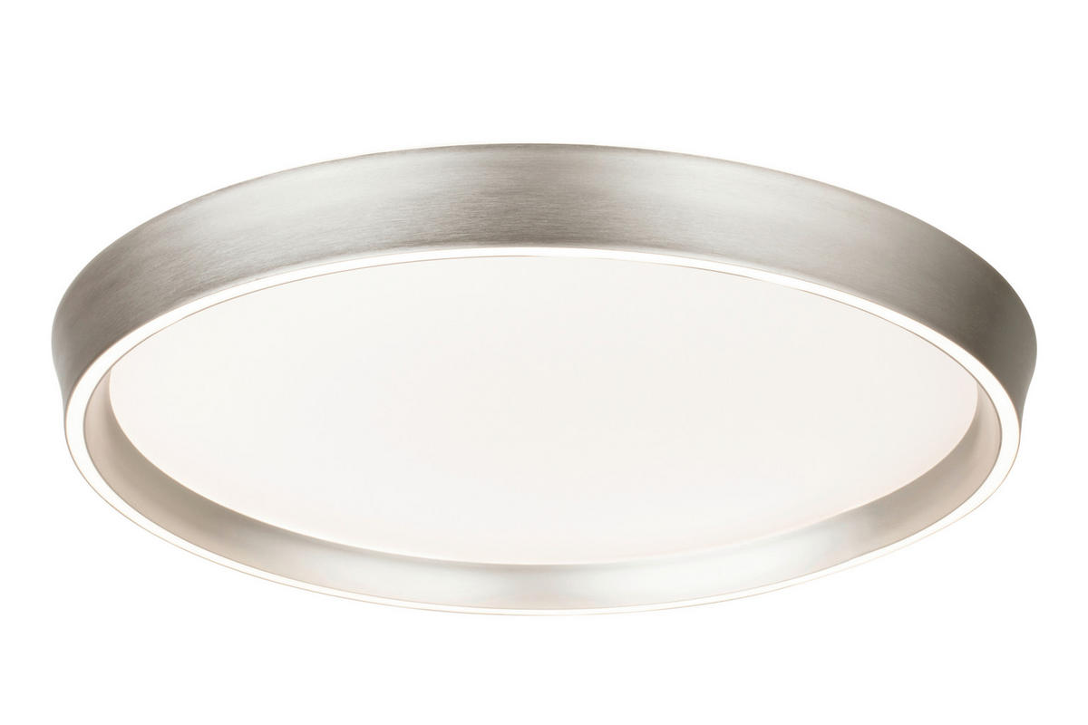 LED-DECKENLEUCHTE 49/8 cm  - Weiß/Nickelfarben, Design, Kunststoff/Metall (49/8cm) - Dieter Knoll