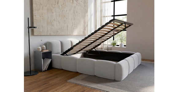 POLSTERBETT Lattenrost, Bettkasten Weiß 180/200 cm - Schwarz/Weiß, Design, Holz/Textil (180/200cm) - Carryhome