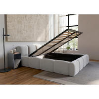 POLSTERBETT Lattenrost, Bettkasten Weiß 180/200 cm  - Schwarz/Weiß, Design, Holz/Textil (180/200cm) - Carryhome