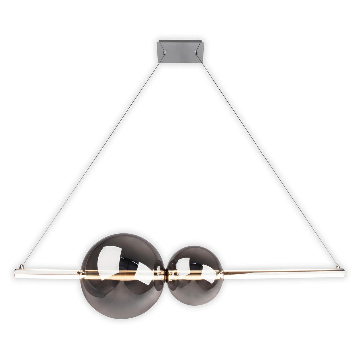 LED-PENDELLEUCHTE 105,3/25/150 cm  - Design, Glas/Metall (105,3/25/150cm) - Näve