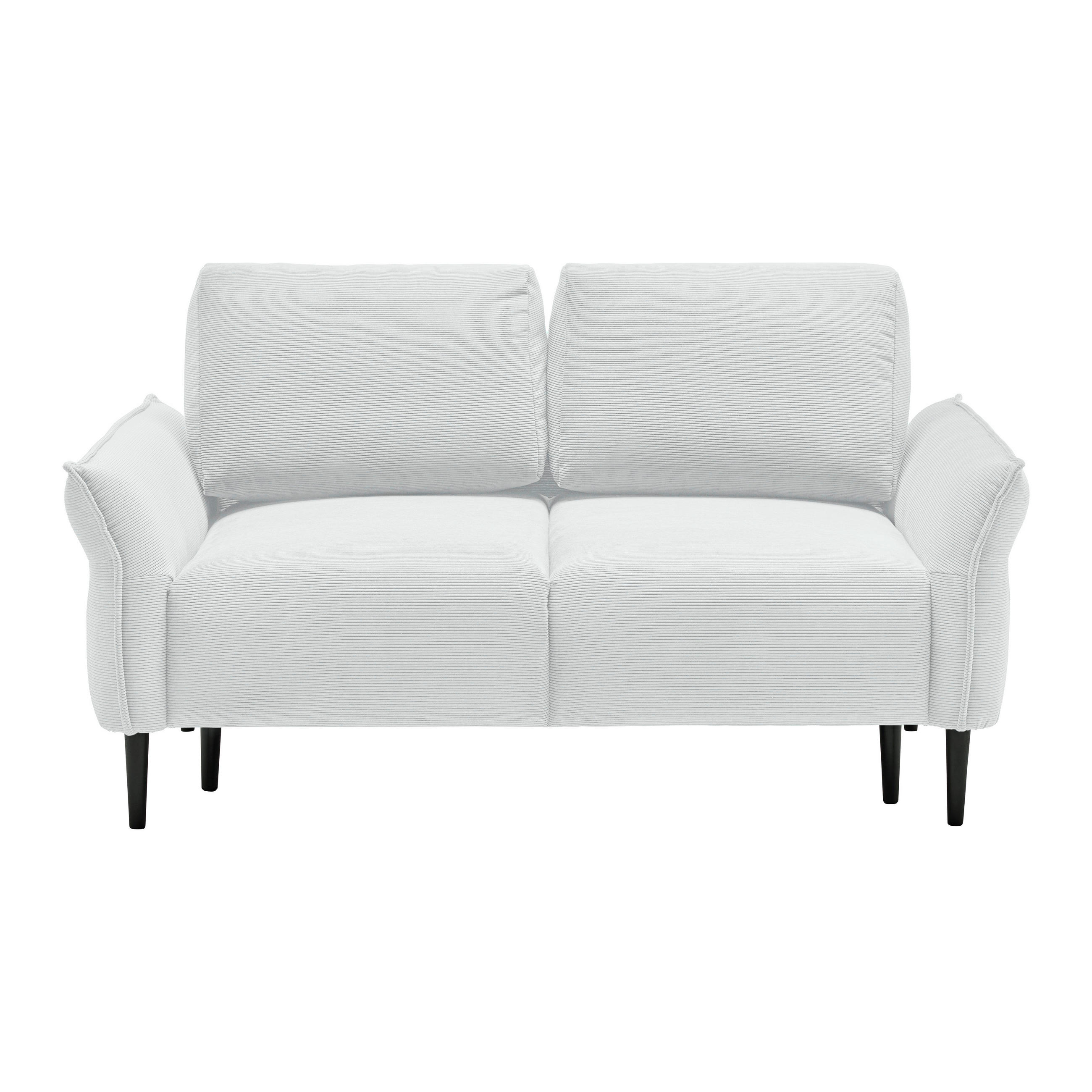 2-SITS SOFFA i textil silver  - silver/svart, Modern, trä/textil (150/85/92cm) - MID.YOU