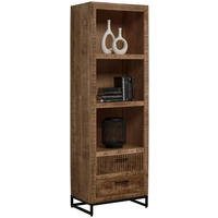 POLC 60/180/40 cm natúr  - fekete/natúr, Romantik / Landhaus, fém/fa (60/180/40cm) - Carryhome