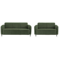 SJEDEĆA GARNITURA tekstil  tamno zelena   - tamno zelena/crna, Moderno, tekstil/metal (180/76/90cm) - Livetastic