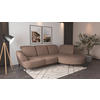ECKSOFA DANCE E Cappuccino Chenille  - Schwarz/Cappuccino, MODERN, Textil/Metall (313/208cm) - Sit & More