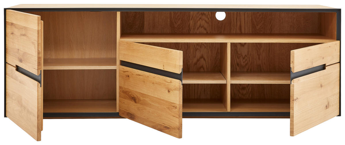 LOWBOARD  in 181/60/46,5 cm  - Eichefarben/Anthrazit, KONVENTIONELL, Holz/Holzwerkstoff (181/60/46,5cm) - Linea Natura