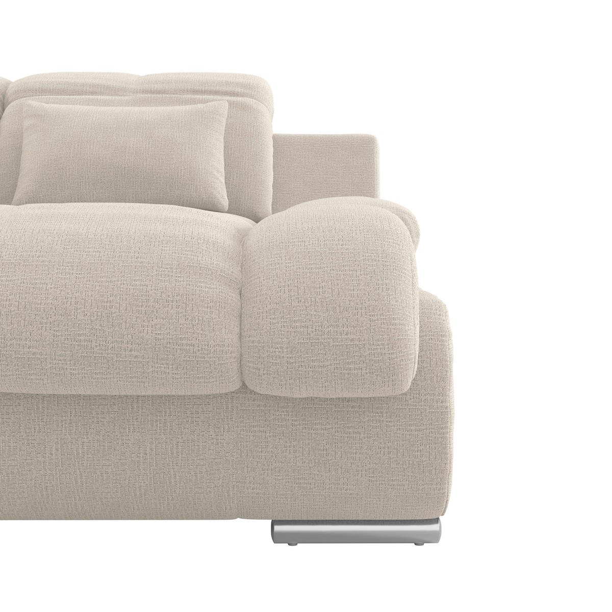 WOHNLANDSCHAFT MULTI Naturfarben Chenille  - Chromfarben/Naturfarben, MODERN, Textil/Metall (228/345/184cm) - Livetastic
