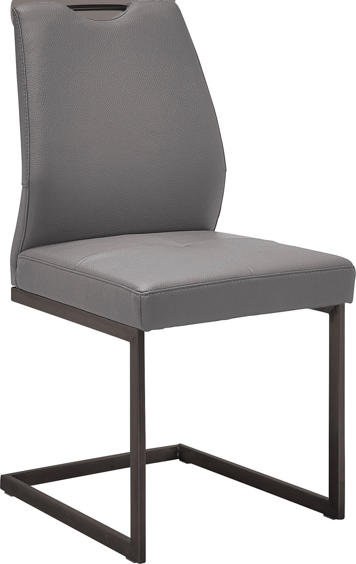 SCHWINGSTUHL  in Stahl Mikrofaser  - Schwarz/Grau, Design, Textil/Metall (47/58/99cm) - Dieter Knoll