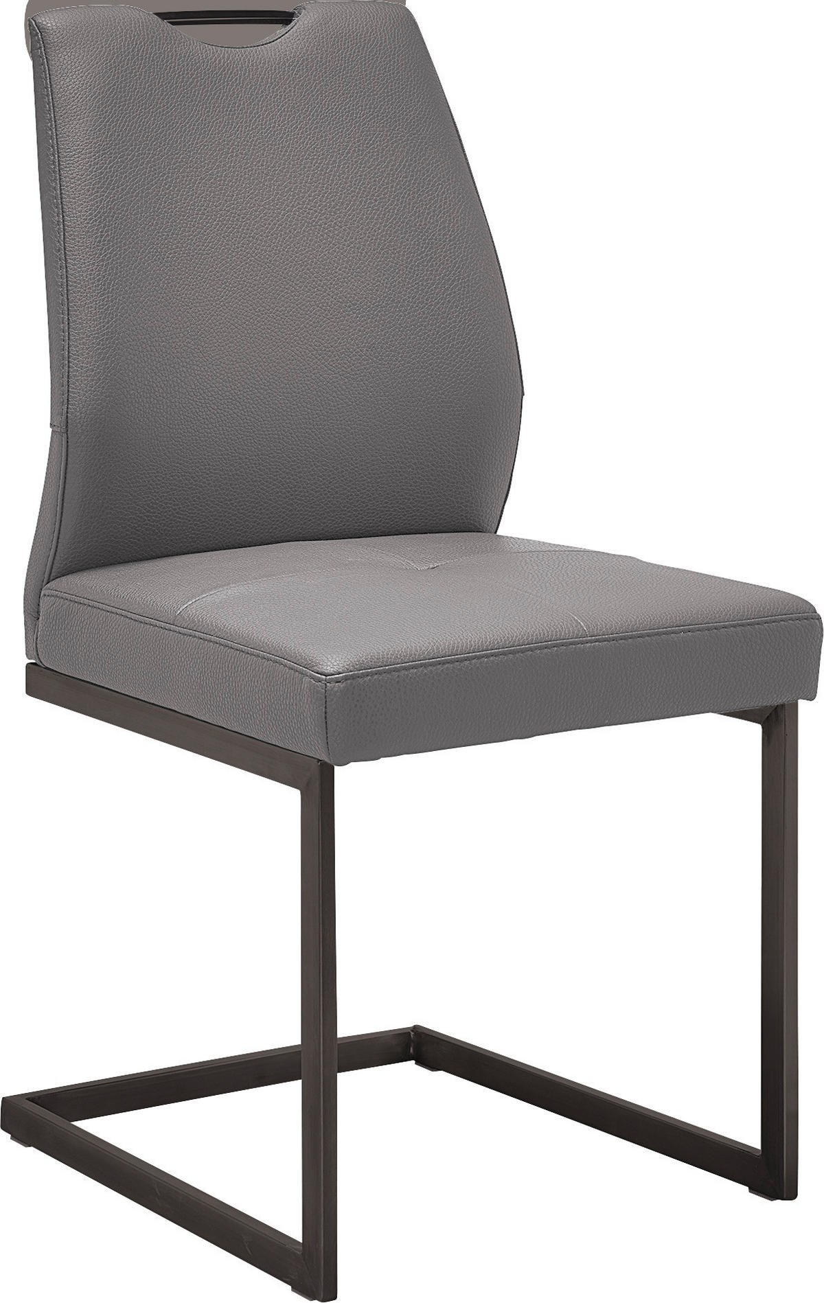 SCHWINGSTUHL  in Stahl Mikrofaser  - Schwarz/Grau, Design, Textil/Metall (47/58/99cm) - Dieter Knoll