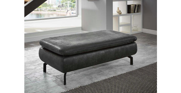 WOHNLANDSCHAFT in Textil Anthrazit - Anthrazit/Schwarz, Design, Textil/Metall (181/341cm) - Dieter Knoll