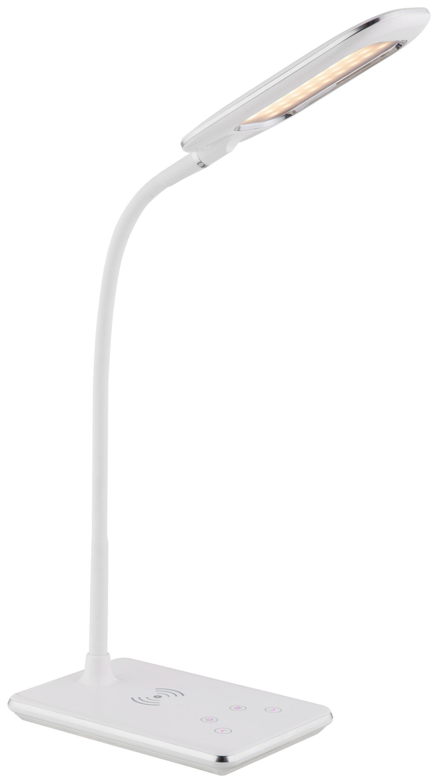 LED-SKRIVBORDSLAMPA Hekla 29/16/56 cm   - vit/kromfärg, Basics, plast (29/16/56cm) - Globo