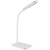 LED-SKRIVBORDSLAMPA Hekla 29/16/56 cm   - vit/kromfärg, Basics, plast (29/16/56cm) - Globo