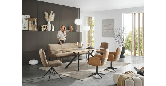 STUHL - Rostfarben/Cognac, Design, Textil/Metall (50/93/69cm) - Dieter Knoll